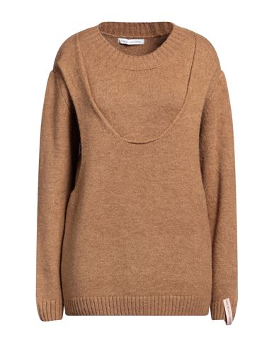 Shop Mar De Margaritas Woman Sweater Camel Size M Acrylic, Polyamide, Polyester, Viscose, Wool In Beige