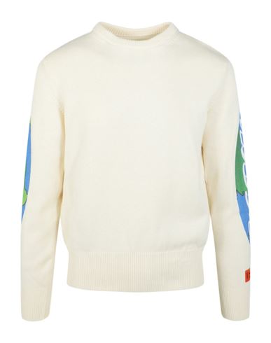 Heron Preston F Errythang Knit Crewneck Sweater Man Sweater Multicolored Size L Cotton In White