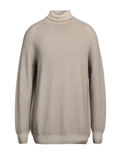 H953 Man Turtleneck Beige Size 44 Merino Wool In Gray