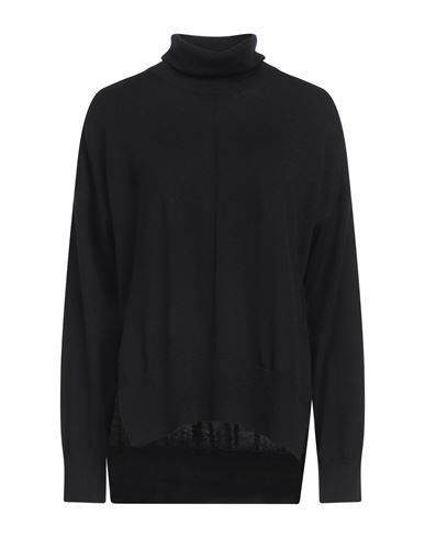 Alpha Studio Woman Turtleneck Black Size 6 Merino Wool In Black
