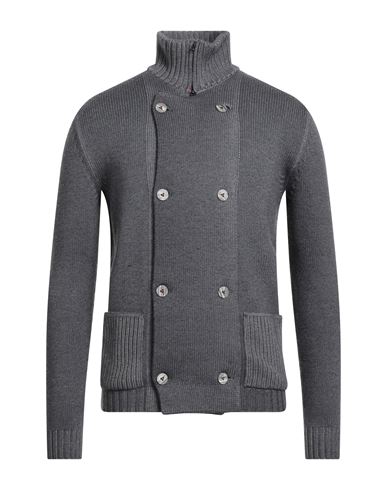 H953 Man Cardigan Grey Size 36 Merino Wool In Gray