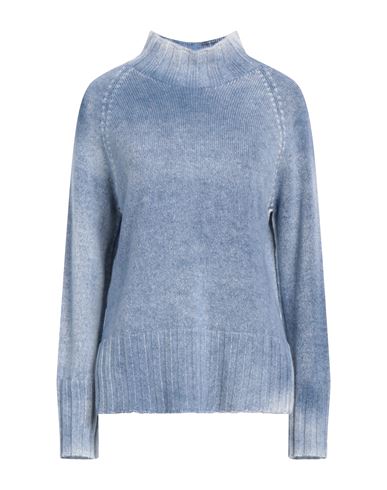Arovescio Woman Turtleneck Pastel Blue Size 10 Wool, Cashmere