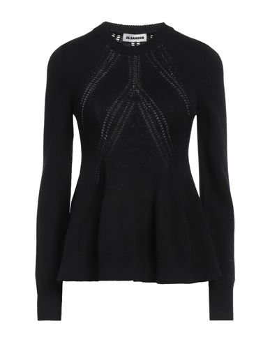 Jil Sander Woman Sweater Black Size 4 Wool, Cotton In Black