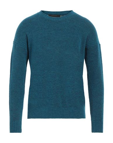 Messagerie Man Sweater Azure Size L/xl Merino Wool, Nylon, Alpaca Wool, Elastane In Blue