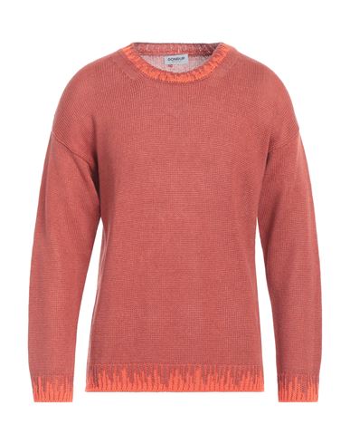 Dondup Man Sweater Rust Size 44 Linen, Cotton In Burgundy