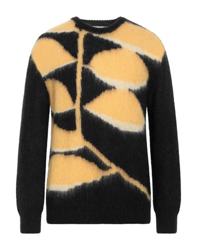Amaranto Man Sweater Ocher Size L Mohair Wool, Polyamide, Wool In Yellow