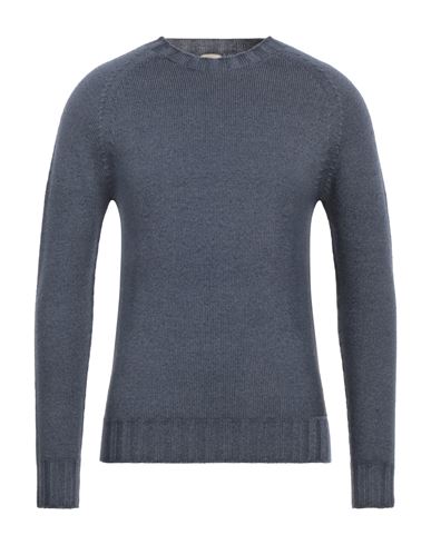 H953 Man Sweater Slate Blue Size 38 Merino Wool