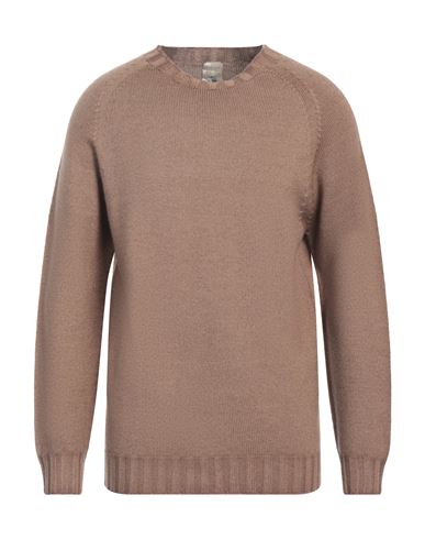 Shop H953 Man Sweater Camel Size 44 Merino Wool In Beige