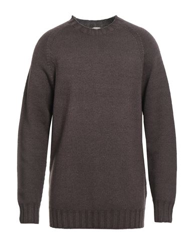 H953 Man Sweater Chocolate Brown Size 46 Merino Wool