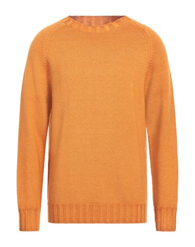 H953 Man Sweater Ocher Size 44 Merino Wool In Orange