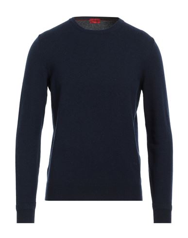 Shop Isaia Man Sweater Midnight Blue Size Xxl Cashmere