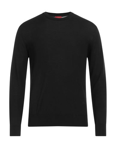 Shop Isaia Man Sweater Black Size L Wool