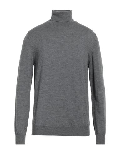 Shop Isaia Man Turtleneck Lead Size 3xl Wool In Grey