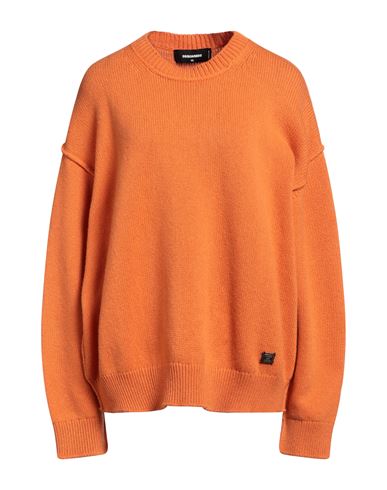 Dsquared2 Woman Sweater Orange Size Xs Wool, Cashmere, Calfskin