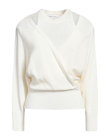 Simona Corsellini Woman Sweater Off White Size L Virgin Wool, Acrylic In Off White