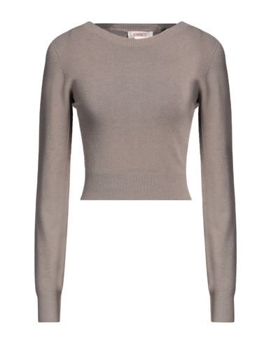 Kontatto Woman Sweater Dove Grey Size Onesize Viscose, Polyamide In Brown