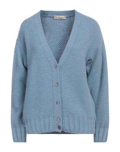 Cashmere Company Woman Cardigan Sky Blue Size 10 Wool, Alpaca Wool