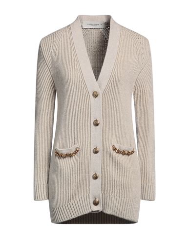 Golden Goose Woman Cardigan Beige Size M Wool, Cotton, Metal, Virgin Wool In Neutral