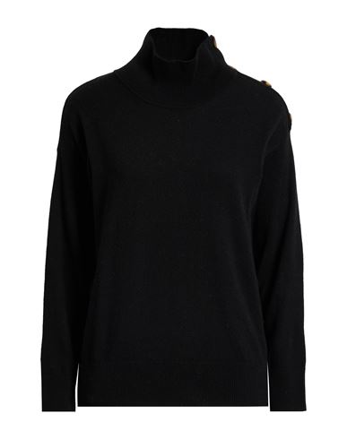 Alpha Studio Woman Turtleneck Black Size 4 Recycled Wool, Ecovero Viscose, Recycled Polyamide, Recyc In Black