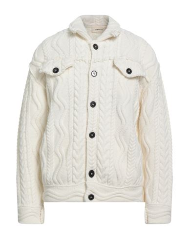 Atomofactory Man Cardigan White Size L Acrylic, Wool, Alpaca Wool, Polyamide, Elastane In White