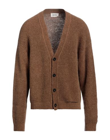 Atomofactory Man Cardigan Camel Size L Alpaca Wool, Wool, Polyamide, Elastane In Brown