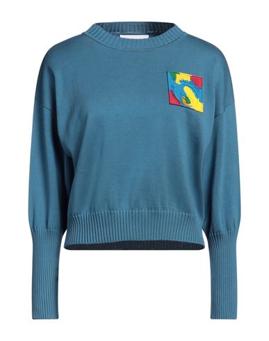 Boutique Moschino Woman Sweater Pastel Blue Size Xs Cotton
