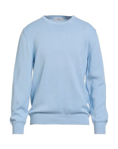 Mauro Ottaviani Man Sweater Sky Blue Size 42 Cotton In Blue