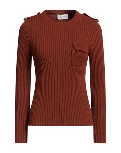 VICOLO VICOLO WOMAN SWEATER BROWN SIZE ONESIZE VISCOSE, POLYAMIDE, WOOL, CASHMERE 