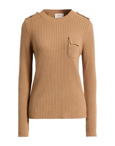 Vicolo Woman Sweater Camel Size Onesize Viscose, Polyamide, Wool, Cashmere In Brown