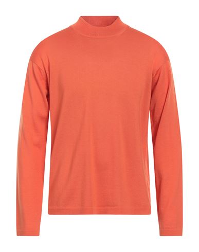 Roberto Collina Man Turtleneck Orange Size 38 Merino Wool