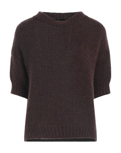 Roberto Collina Woman Sweater Cocoa Size M Baby Alpaca Wool, Nylon, Wool In Brown