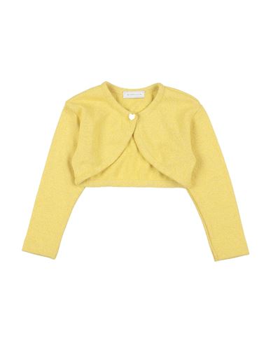 Monnalisa Toddler Girl Wrap Cardigans Yellow Size 6 Wool, Viscose, Polyamide, Metallic Fiber, Cashme In Yellow