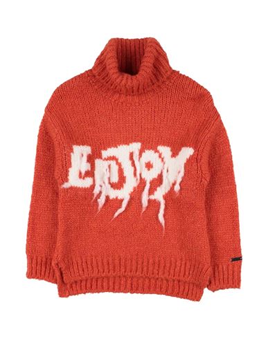Monnalisa Toddler Girl Turtleneck Rust Size 7 Acrylic, Polyamide, Viscose, Wool In Red