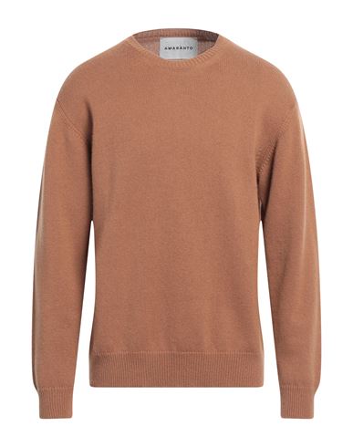 Amaranto Man Sweater Camel Size L Cashmere In Neutral