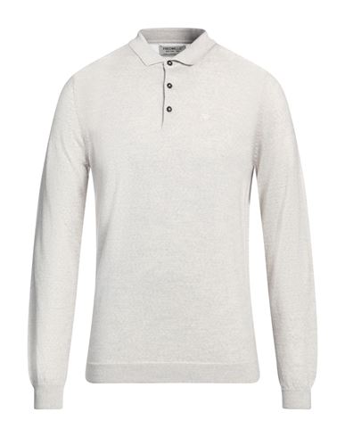 Fred Mello Man Sweater Light Grey Size 3xl Merino Wool In White