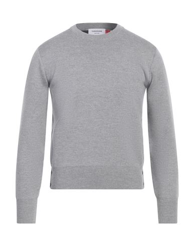 THOM BROWNE THOM BROWNE MAN SWEATER GREY SIZE 0 MERINO WOOL, WOOL, POLYAMIDE, ELASTANE 