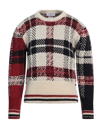 THOM BROWNE THOM BROWNE MAN SWEATER IVORY SIZE 3 WOOL, MOHAIR WOOL 