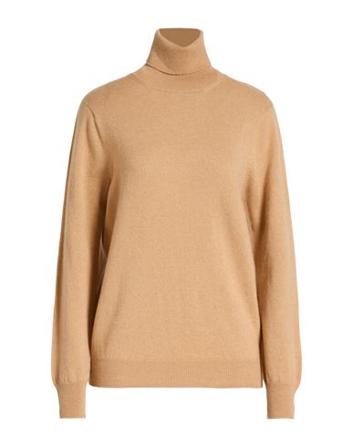 Agnona Woman Turtleneck Sand Size M Cashmere, Metal In Nude