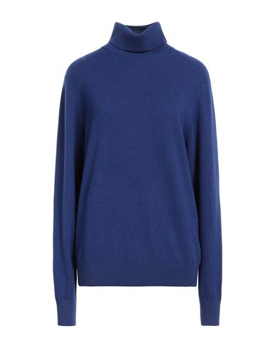 Agnona Woman Turtleneck Blue Size L Cashmere In Blue