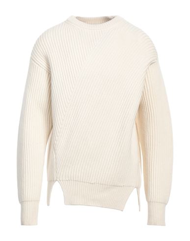 Jil Sander Man Turtleneck Ivory Size 40 Wool In White