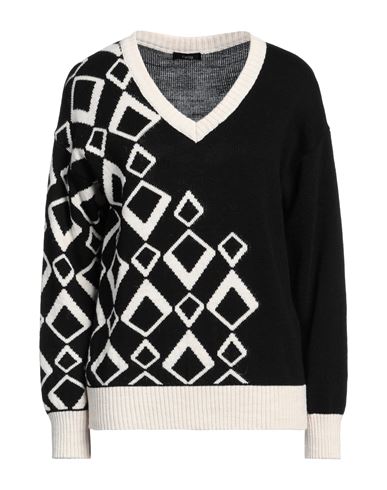 Hanita Woman Sweater Black Size L Wool, Viscose, Polyester, Cashmere