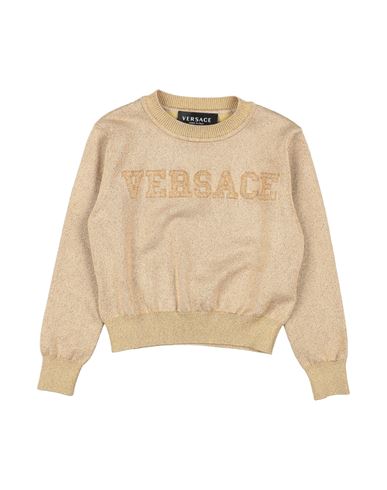 Shop Versace Young Toddler Girl Sweater Gold Size 6 Acetate, Polyamide, Metallic Polyester, Elastane