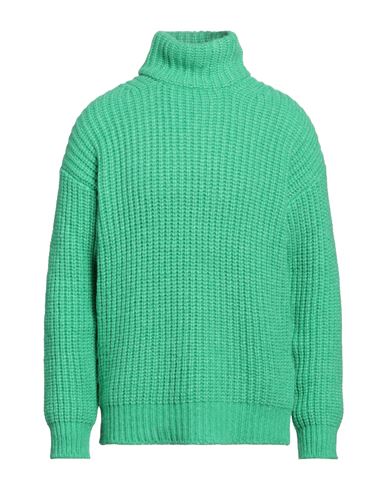 Roberto Collina Man Turtleneck Green Size 38 Baby Alpaca Wool, Nylon, Wool
