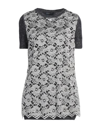 Cavalli Class Woman Sweater Grey Size 14 Viscose, Virgin Wool, Polyamide In Gray