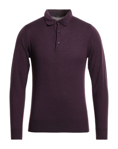 Retois Man Sweater Deep Purple Size M Merino Wool In Burgundy