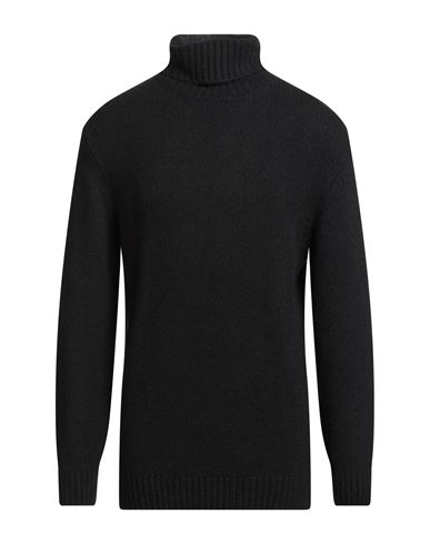 Stilosophy Man Turtleneck Black Size Xxl Recycled Cashmere, Recycled Wool In Black