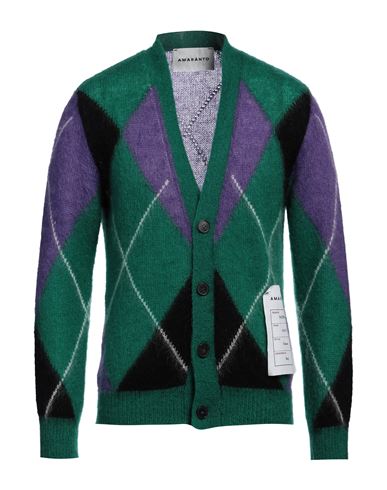 Amaranto Man Cardigan Green Size L Mohair Wool, Polyamide, Wool In Green