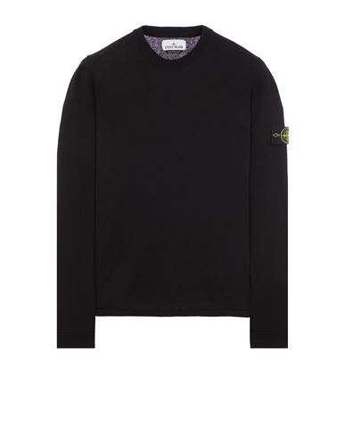 Shop Stone Island Tricot Noir Coton