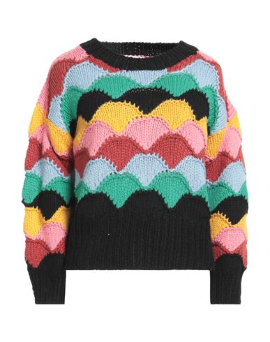 Vicolo Woman Sweater Black Size Onesize Nylon, Acrylic, Wool In Multi
