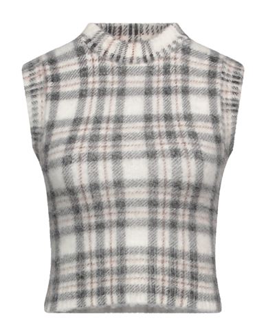 Sportmax Woman Sweater Ivory Size M Alpaca Wool, Polyamide, Elastane, Wool In Gray